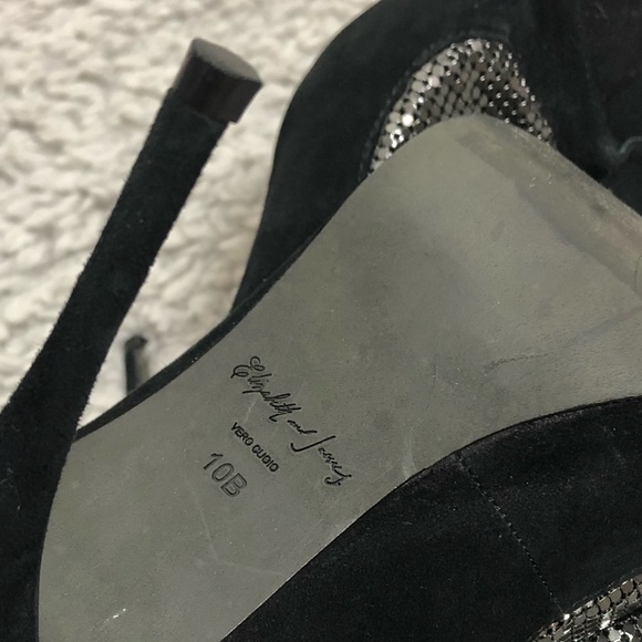 elizabeth & james black suede metallic stilettos - Picture 4 of 6